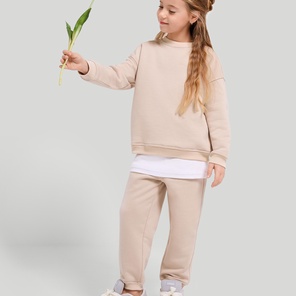 Костюм детский свитшот+брюки, бежевый